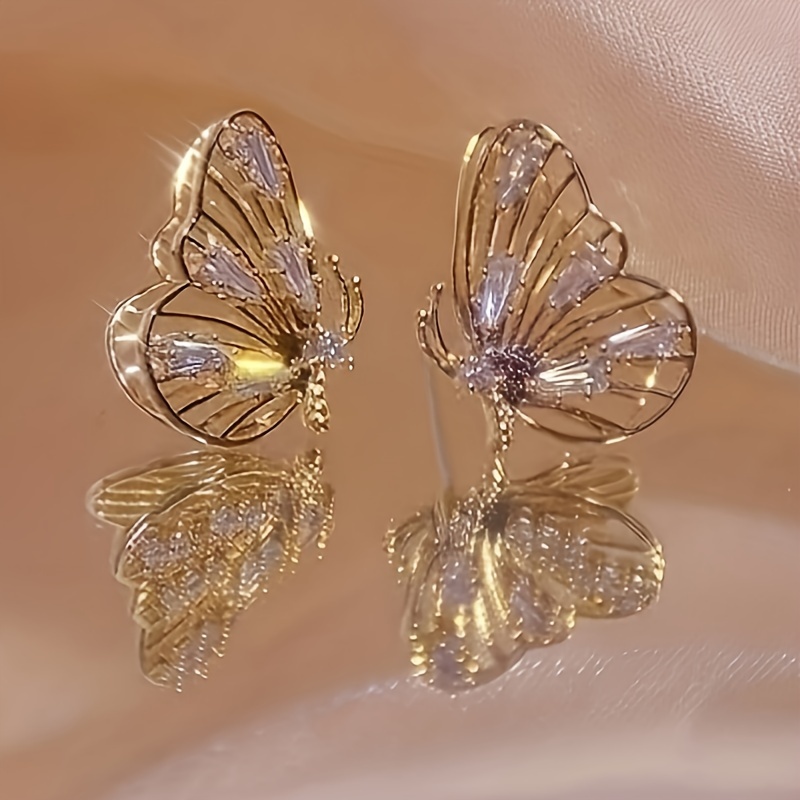 

Boucles d'oreilles élégantes et mignonnes en de papillon, cuivre avec synthétique, nickel, thème animal, pierre de d'avril, avec pour une tenue quotidienne et , cadeau de la Saint-Valentin