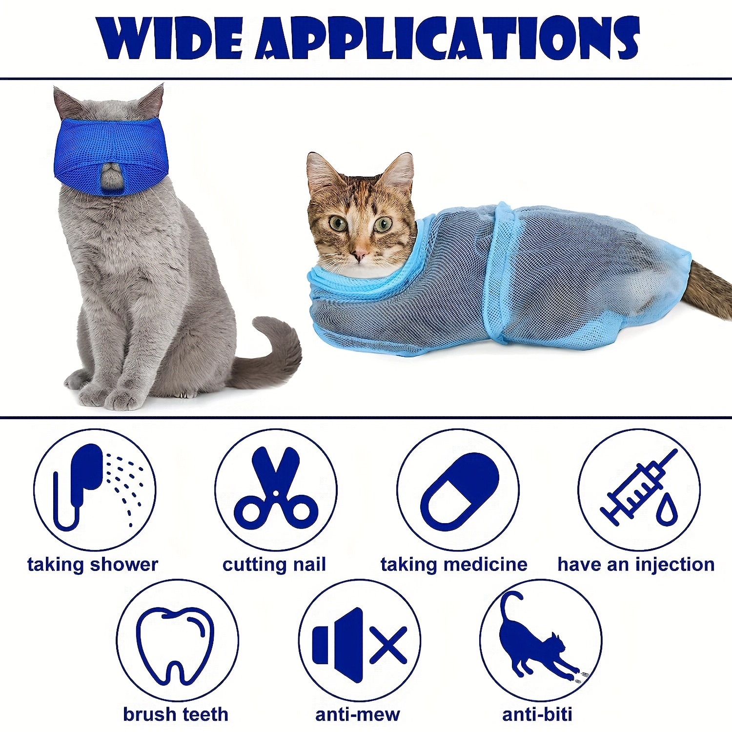 Cat net bag for bathing and grooming anti scratch