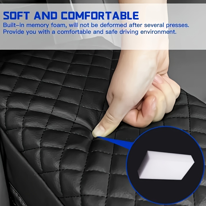 Leather Car Armrest Cushion Box Pad Memory Foam Arm Rest Mat Cover  Accessories