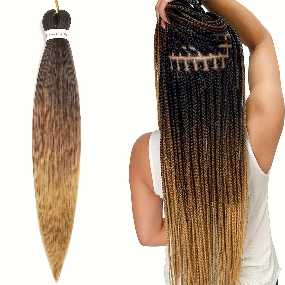 Pre Stretched Braiding Hair Ombre 30” 8 Packs Synthetic Crocket (1B/30/27)