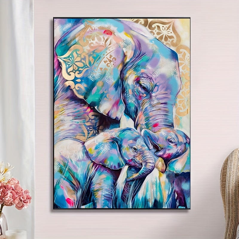 Elephant And Flowers Diamond Painting Kits Diy Hanging Sign - Temu