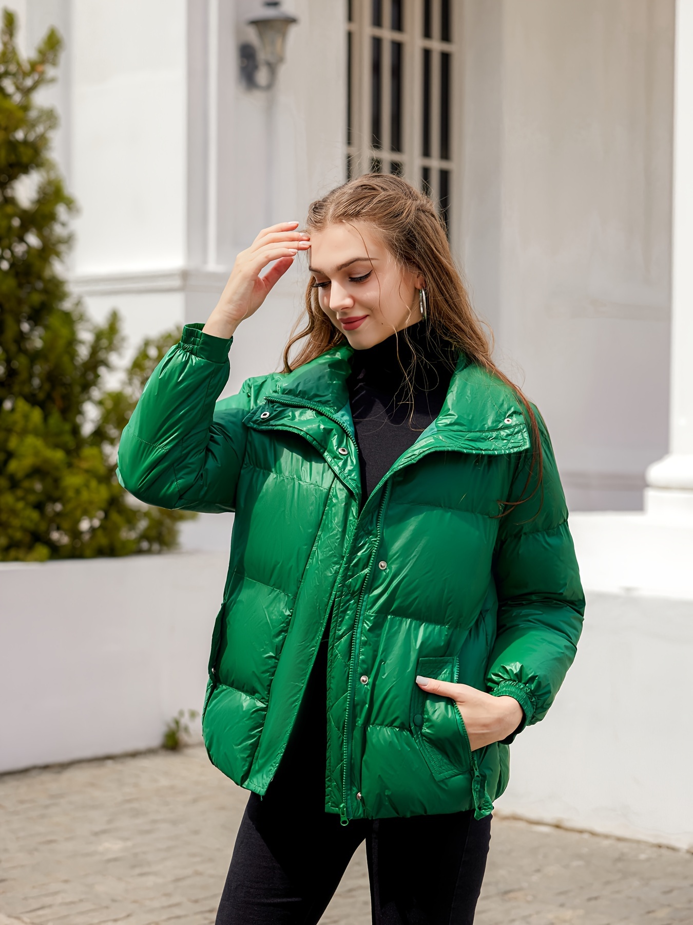 Emerald green padded outlet jacket