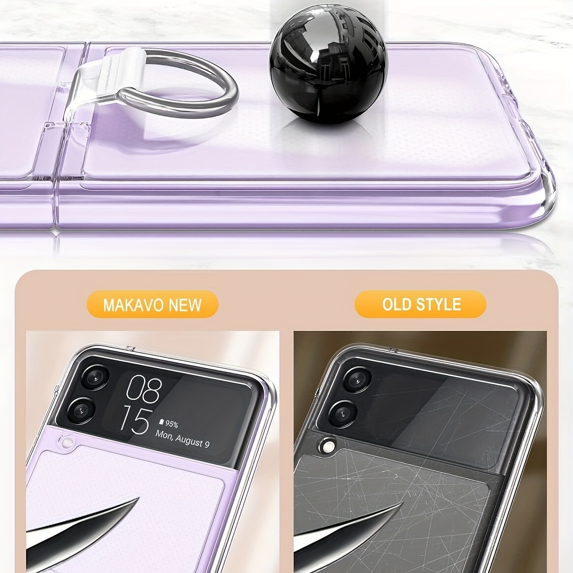 Official Samsung Galaxy Z Flip 3 Ring Case - Transparent