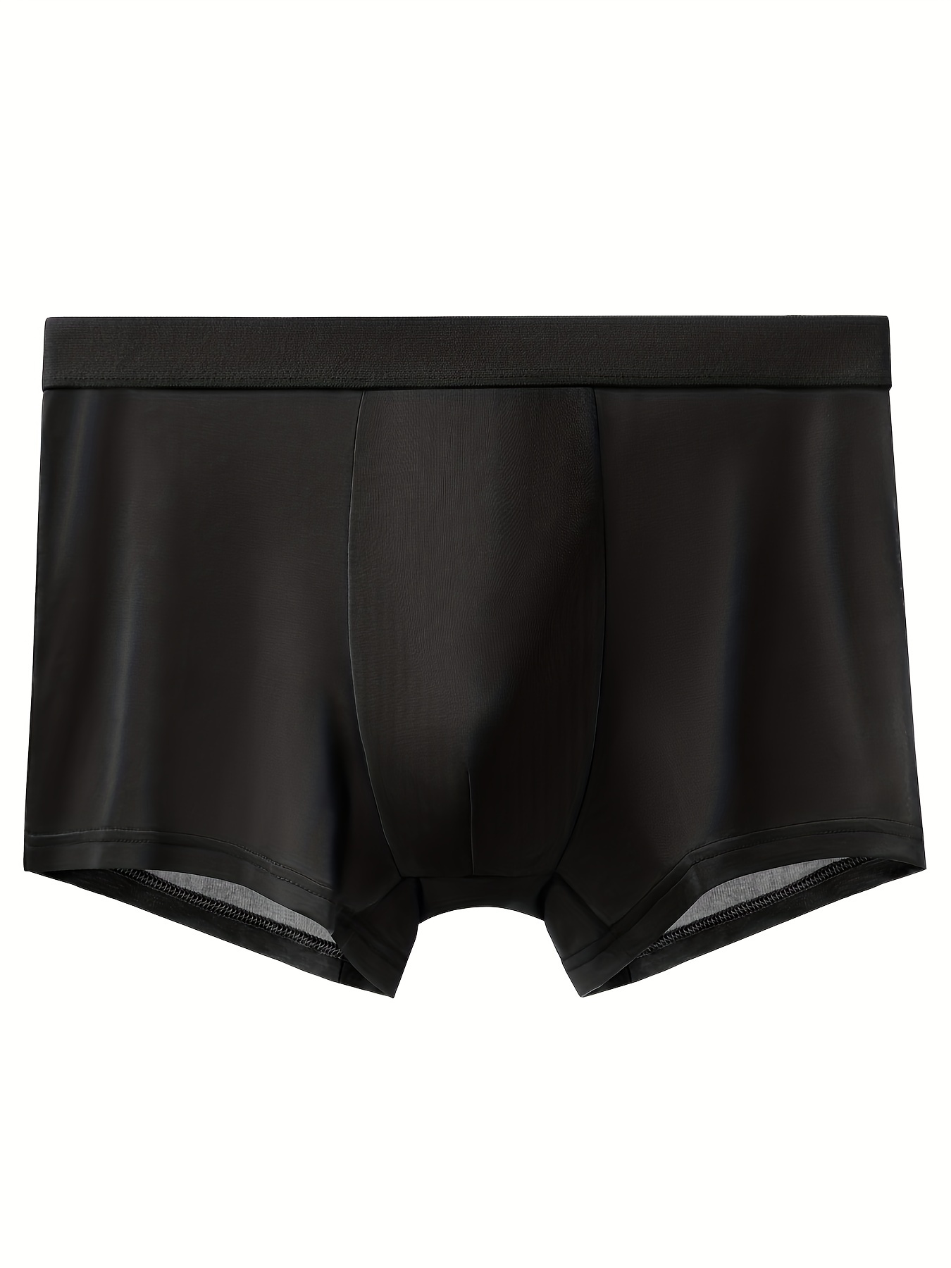 Fule Men Ice Silk Boxer Briefs Trunks Sexy Sheer Breathable Seamless Shorts  Underwear