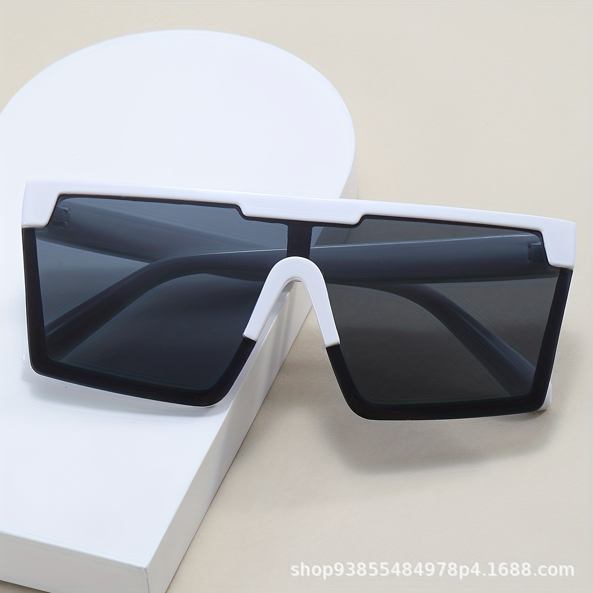 Square Rimless Sunglasses Tinted Lens Retro Summer Party Rave Shades Glasses  - Gray 