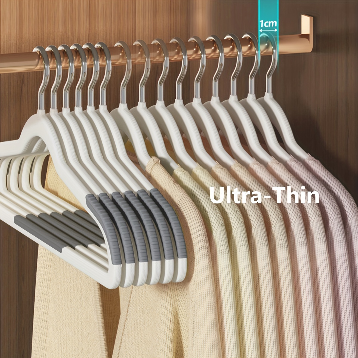Non-slip Traceless Plastic Clothes Hangers - Thin Clothes Drying Racks For  Effortless Organization - Temu