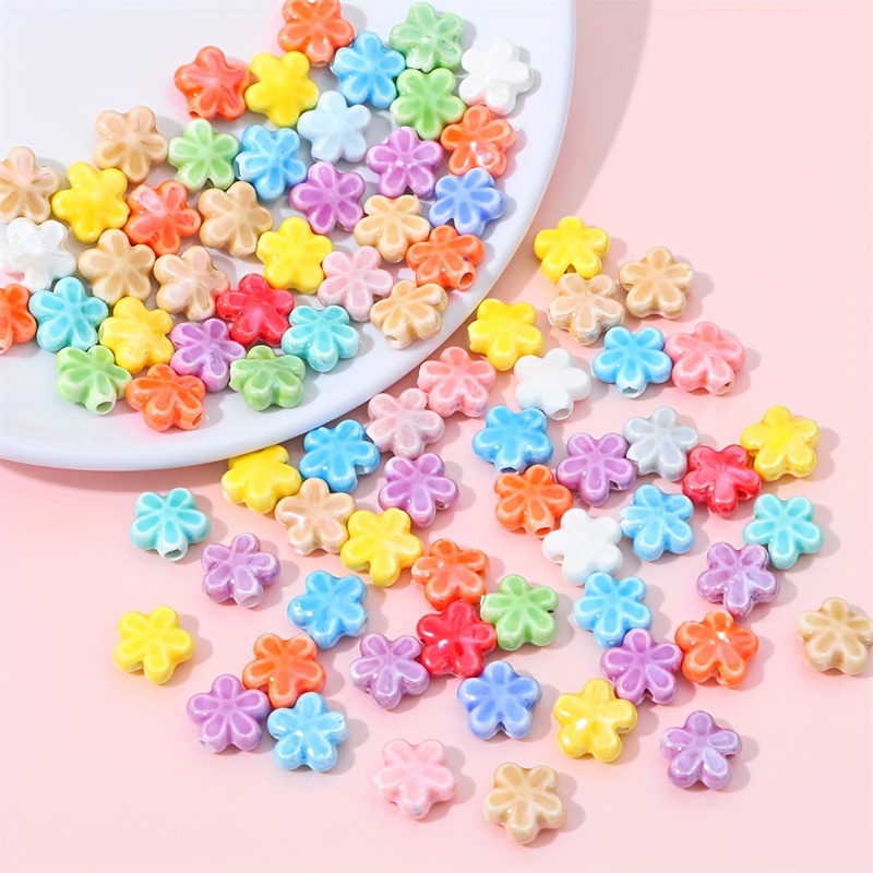 Cheap 20/10PCS Mixed Color Cute Soft Ceramic Flower Animal Beads Jewelry  Findings Charms DIY for Jewelry Accessories Handmade