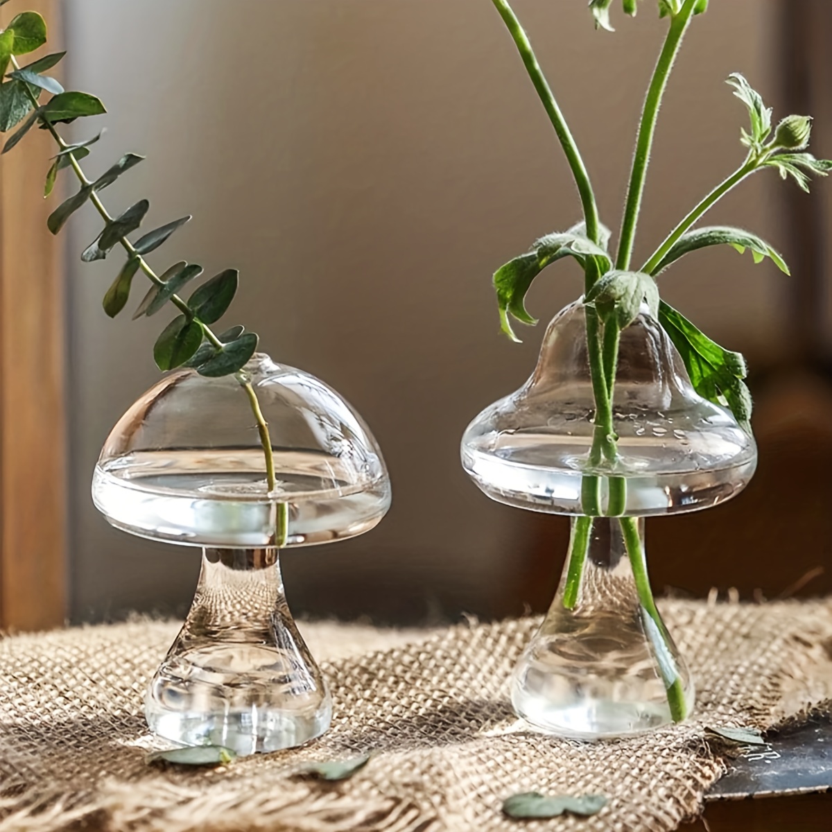 Jarrón de cristal grande para decoración del hogar, florero moderno,  transparente, acanalado, nórdico - AliExpress