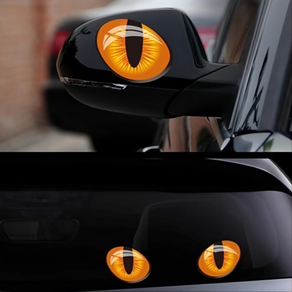 Universal Car Stickers 3d Reflective Cat Eyes Rearview - Temu
