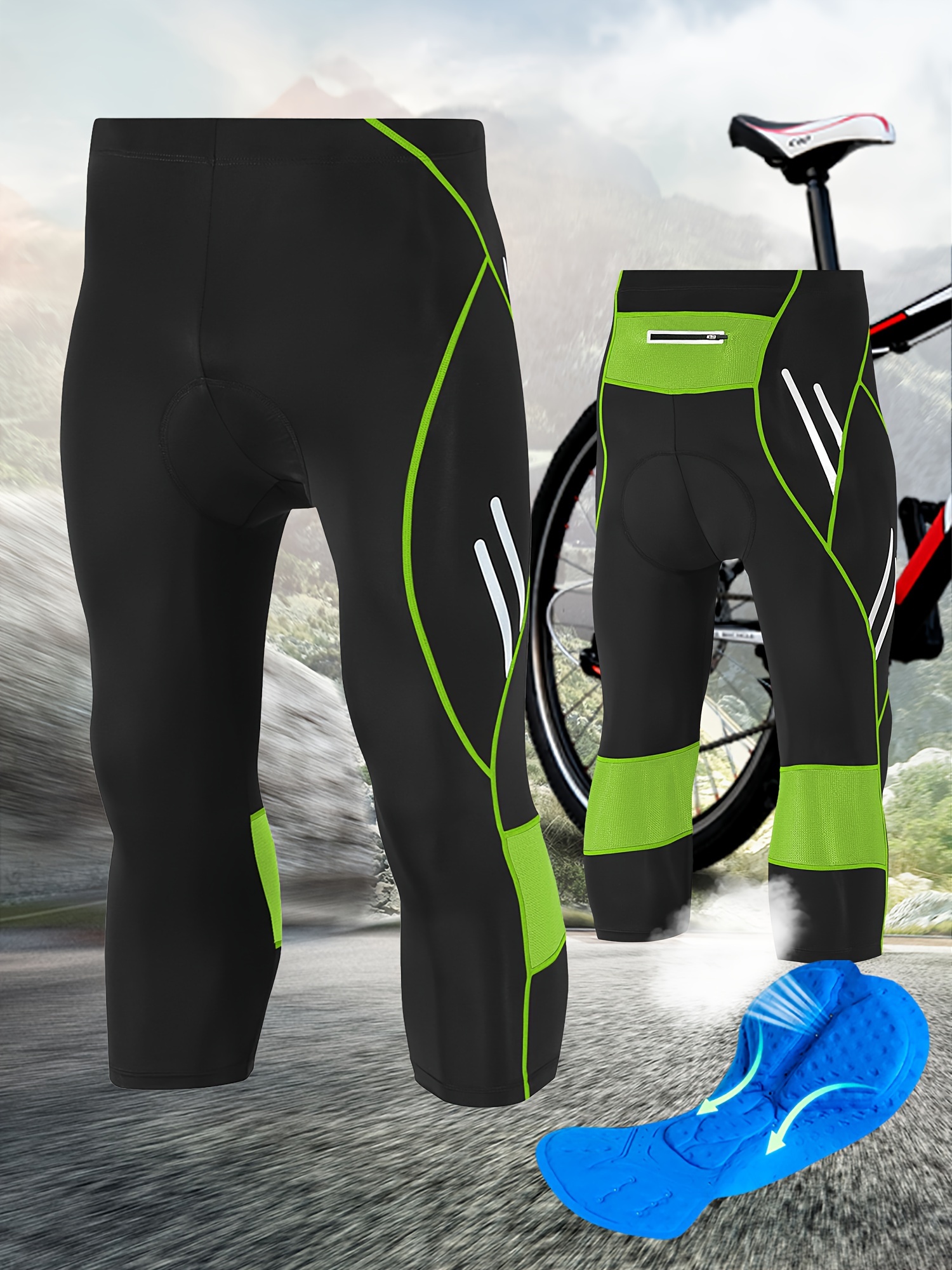 Men's Cycling Bike Pants: Padded Quick Dry Breathable - Temu Canada