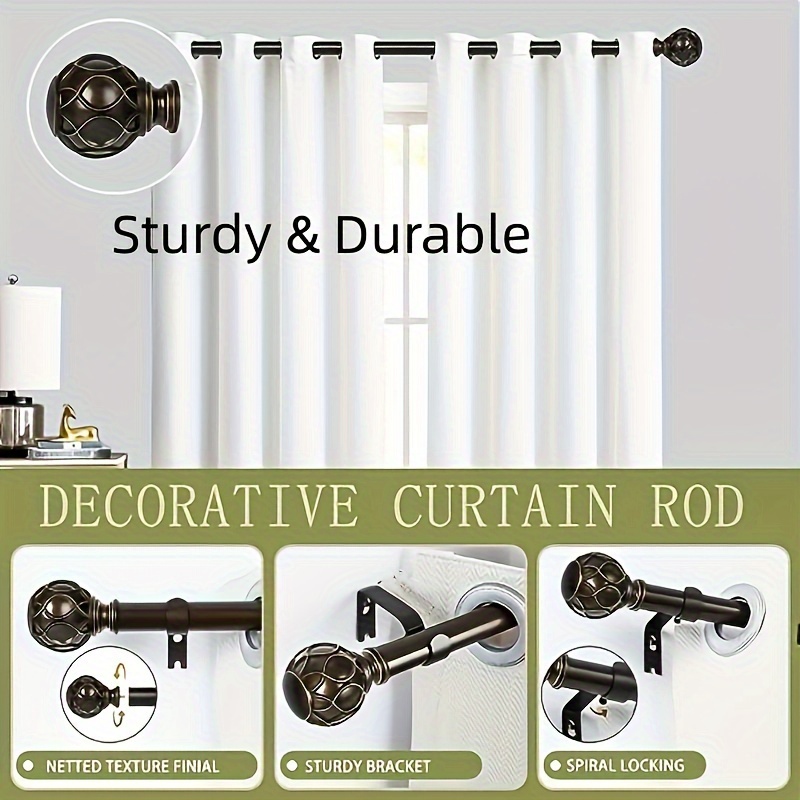Silvery Curtain Rods Diameter Heavy Duty Curtain Rods Modern - Temu