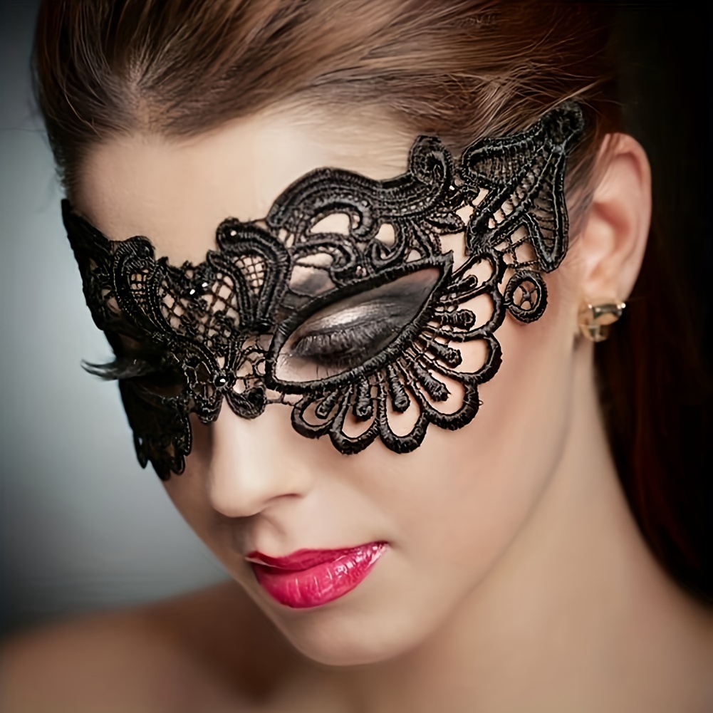 1pc BDSM Maschera Per Occhi Neri Sexy Per Ballare, Maschere Di Pizzo,  Oggetti Di Scena Di Halloween, Maschere Di Volpe Per Spettacoli In Maschera  A