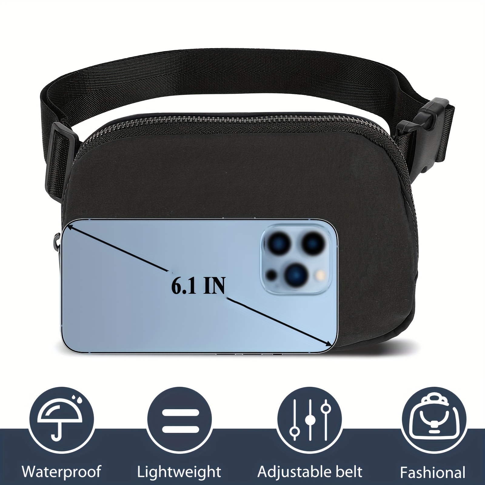 TKZOGP Lulu Belt Bag Women and Men, Fanny Pack Crossbody Bag Dupes，Everywhere  Belt Bag with Adjustable Strap ，Unisix Small Mini Waterproof Waist Pack for  Travel Running and Hiking -Silver Grey : 