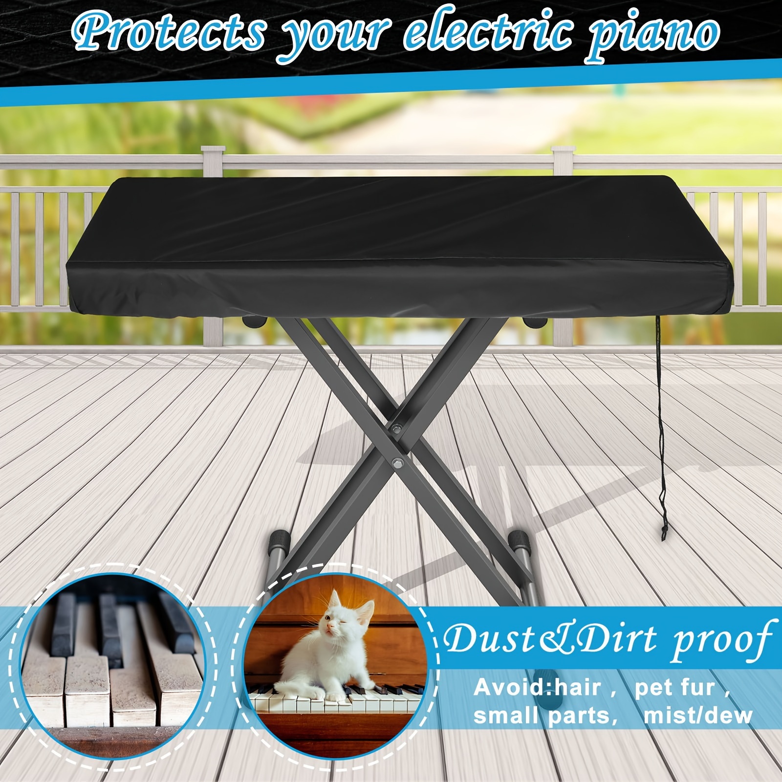 ququer Piano Cover Dust Cover Piano Half Cover Piano Protection Cases  Waterproof Moisture-Proof and Dustproof Modern Minimalist Piano Stool Cover