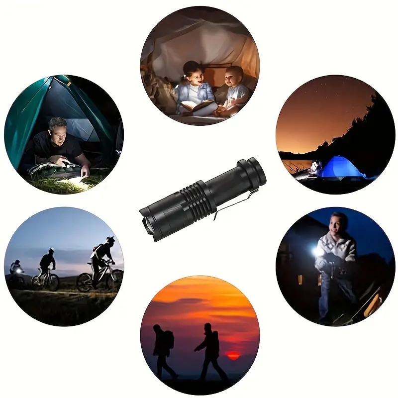1pc household zoom mini bright flashlight bicycle light bicycle headlight safety night walking outdoor strong light uses one aa battery not included details 0