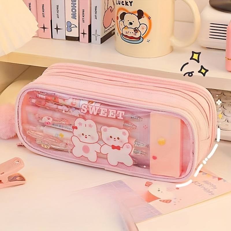 1pc Carrot Shaped Pencil Bag, Cute Portable Stationery Bag For Middle High  College School & Office