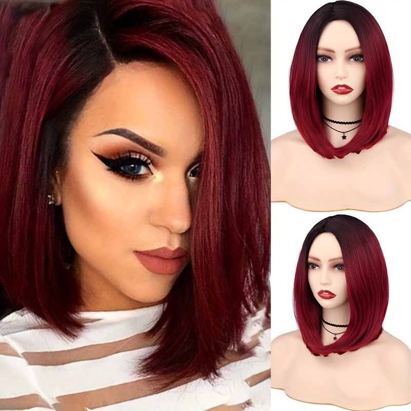 Black and Red Ombre Wig