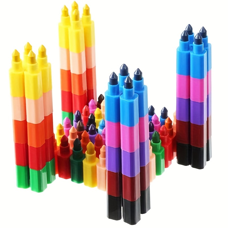 Stacking Crayons Colorful Stackable Crayons Rainbow - Temu