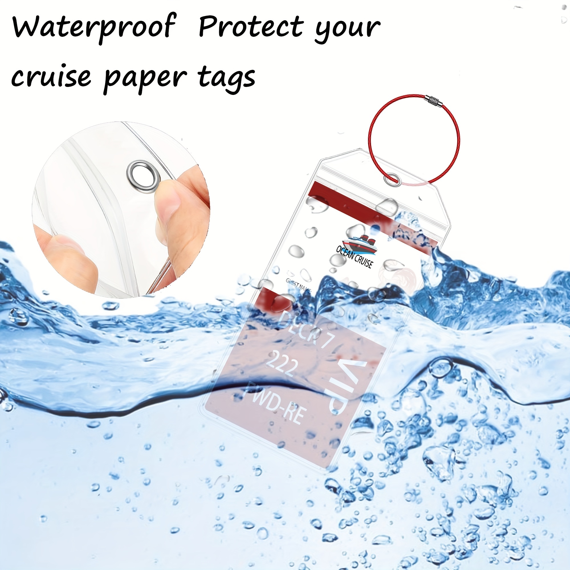 Luggage Tags Waterproof Clear Zip Seal Luggage Tag Colorful - Temu