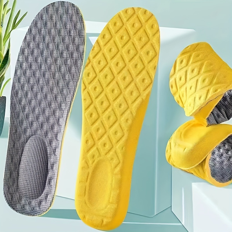 1 Pair Ultra-Soft 4D Arch Support Insoles - Sweat-Absorbing & Breathable, Shock-Absorbing Sport Pads with Orthopedic Design for Enhanced Comfort in Running Shoes, Made of Latex - Perfect for Casual Attire, Foot Pads