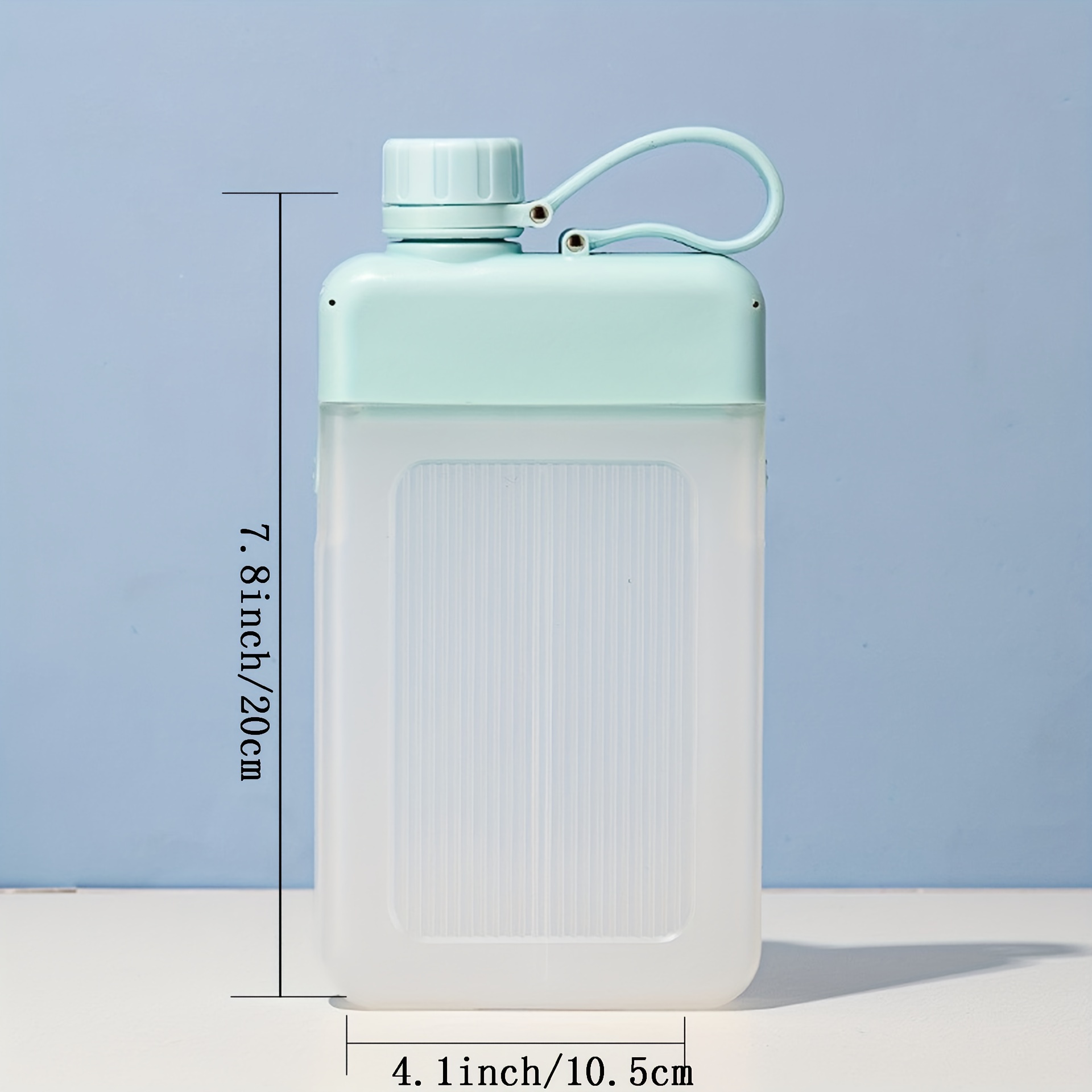 Flat Portable Travel Mug 13oz BPA A5 Water Bottle Slim Cold Flask