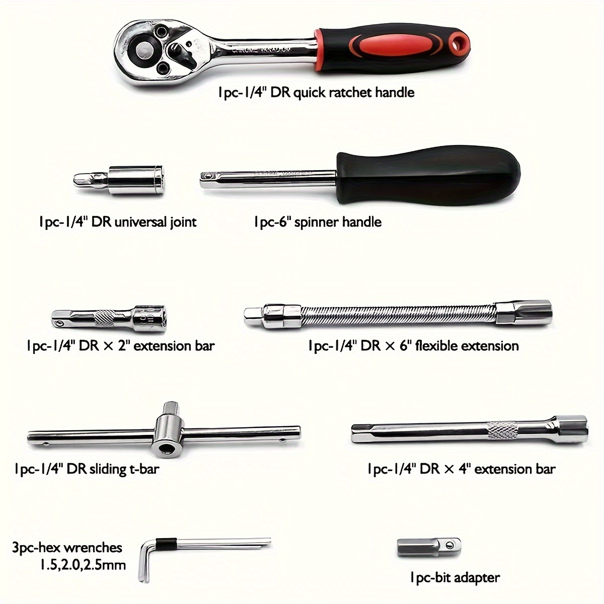 Drive Socket Set Sae And Metric Hex Bit Socket Set Ratchet - Temu