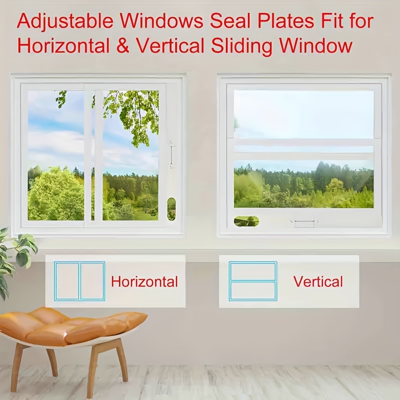  Kit de ventana de aire acondicionado portátil, kit de ventana  deslizante vertical/horizontal ajustable para unidad de CA, kit de  ventilación de ventana de CA, sello de ventana de CA adecuado para 