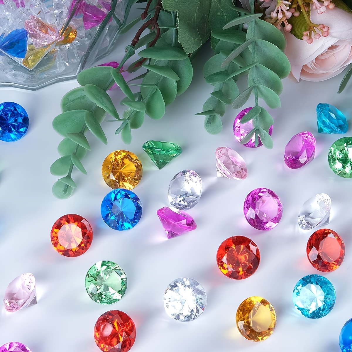 Red Fake Diamond Crystals Photo Shoot Prop DIY Wedding Decor Gems Jewels  BULK