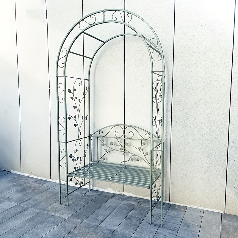 Metal garden bench with arch hot sale