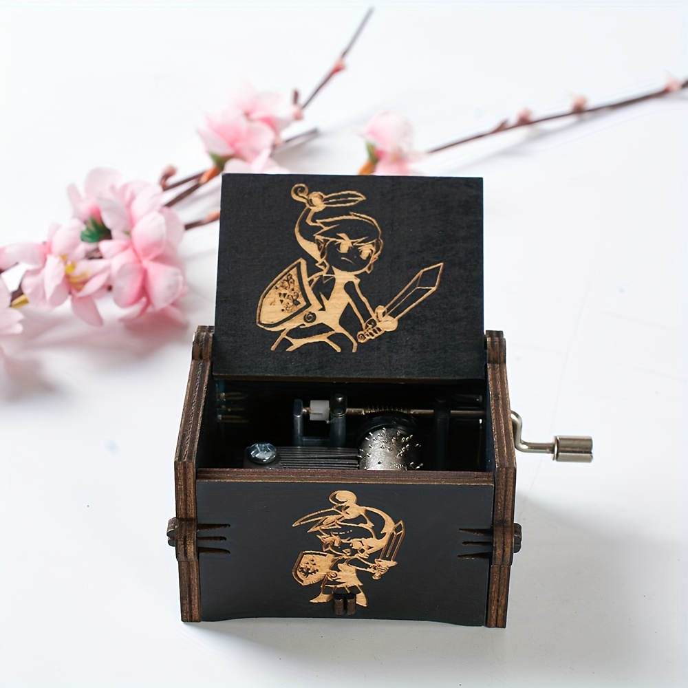 Youtang Mini boîte à Musique à manivelle Naruto en Bois sculpté