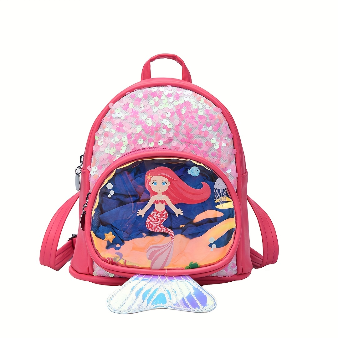 Colorful Sequin Backpack, Women's Mini Mermaid Daypack, Sparkly Glitter  School Bag - Temu Germany