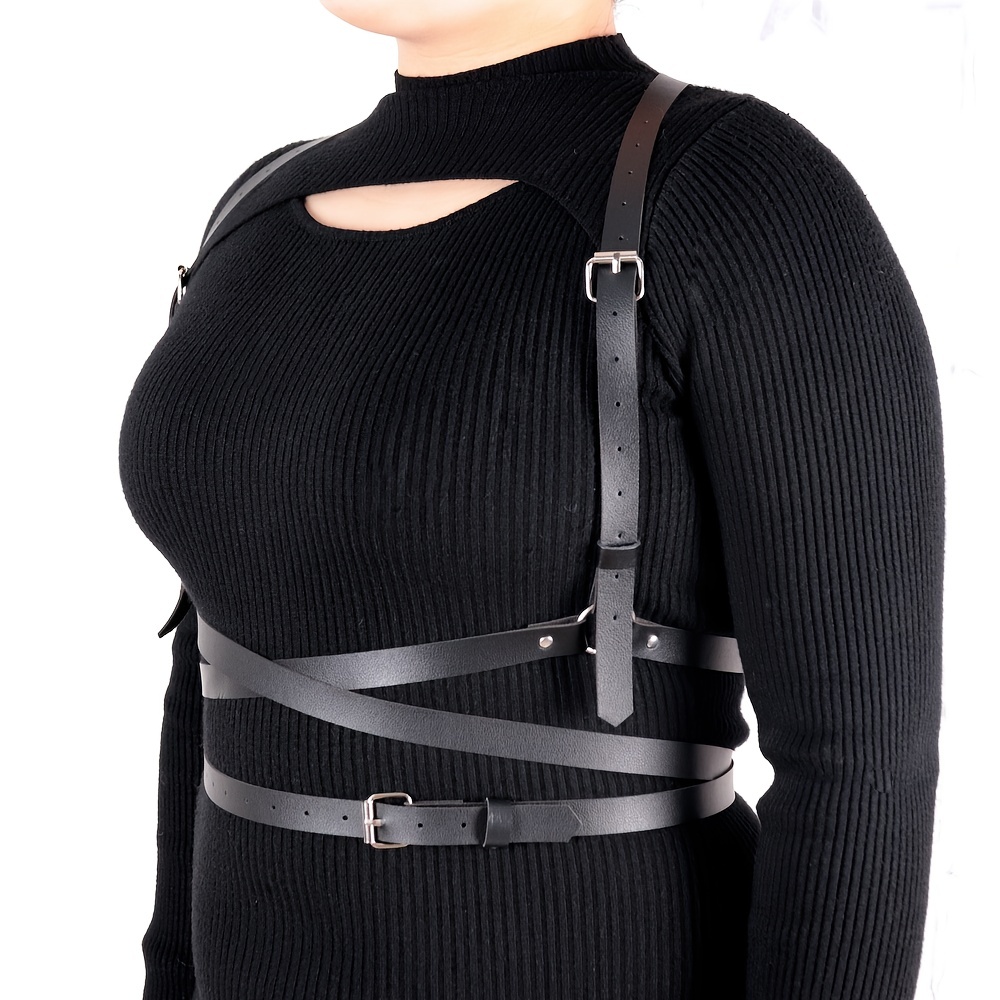 Women Pu Leather Harness Belt Clothes Corset Belt Adjustable