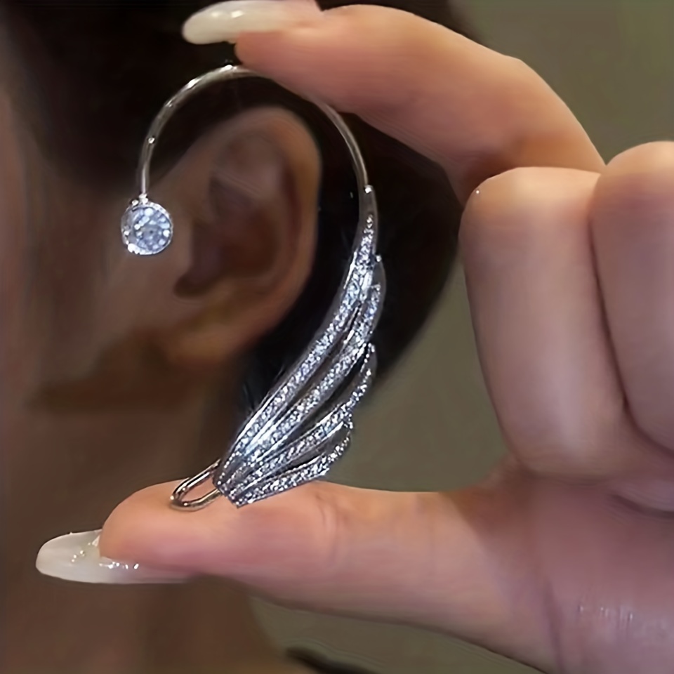 Pendientes Piercing De Dos Agujeros Para Mujer Aretes De Cristal Con Cadena  Lujo