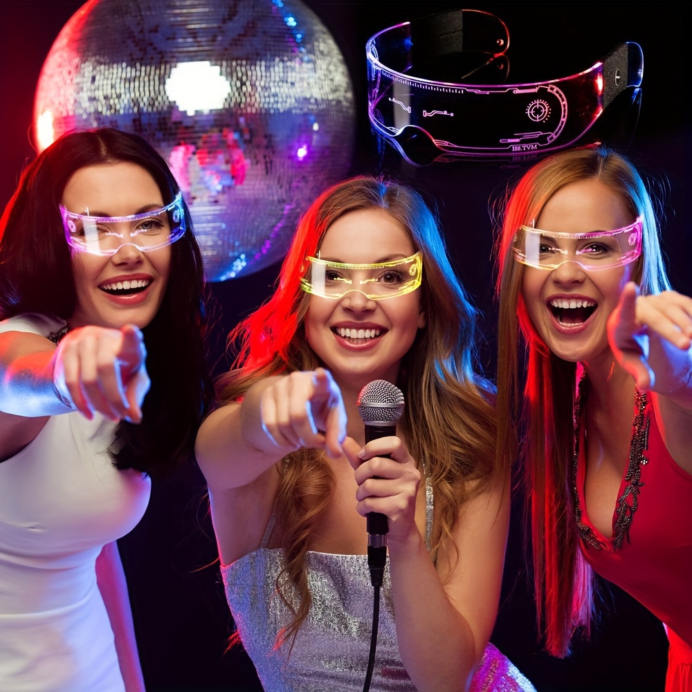 Occhiali con visiera a led Occhiali illuminati con 8 modalità per Cosplay  Rave Festival Halloween Bar Club Feste