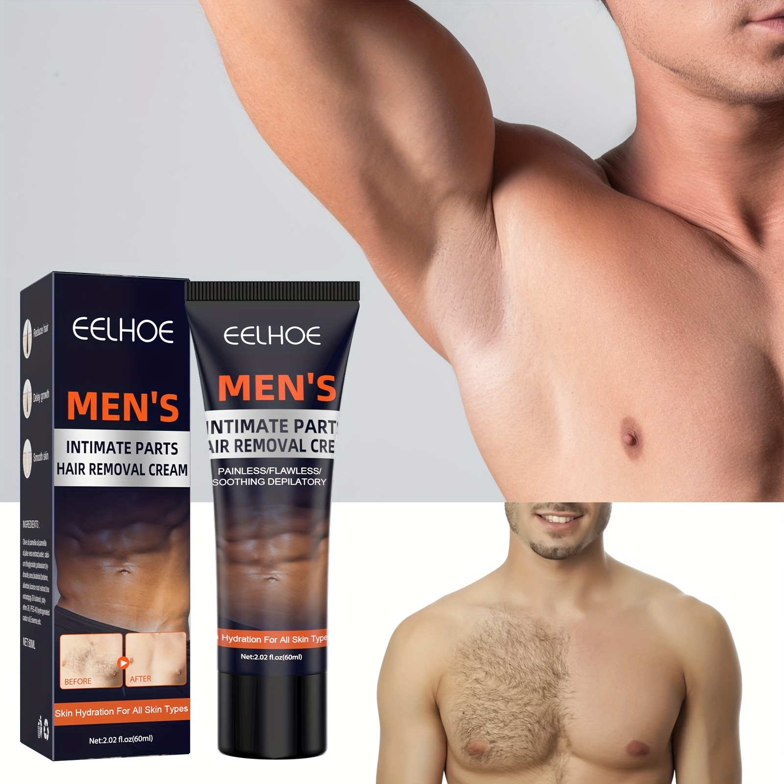 3pcs Gentle Hair Removal Cream For Men Smooth Hair Removal For Legs Chest Hair Removal Underarm Hair Removal For Men Whole Body Hair Inhibition