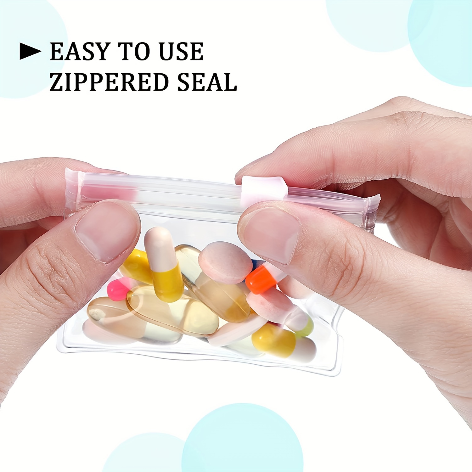 Pill Pouch Bags Zippered Pill Pouch Set Reusable Pill Baggies