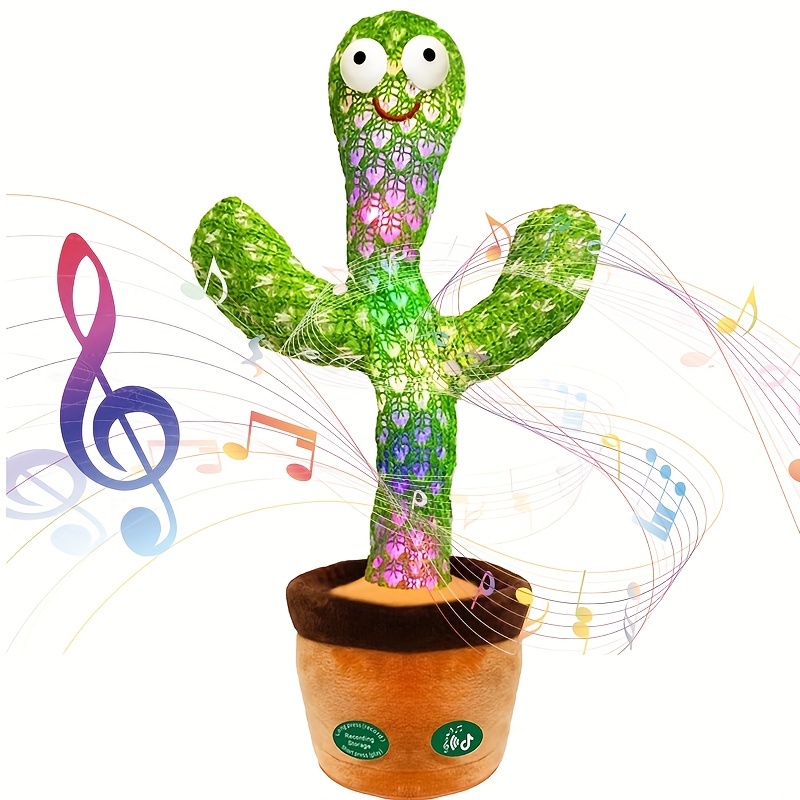 Cactus dansant, jouets pour bébé de 6 à 12 mois, jouet cactus parlant,  jouet pour bébé qui répète les paroles, jouet dansant imitation cactus avec  LED