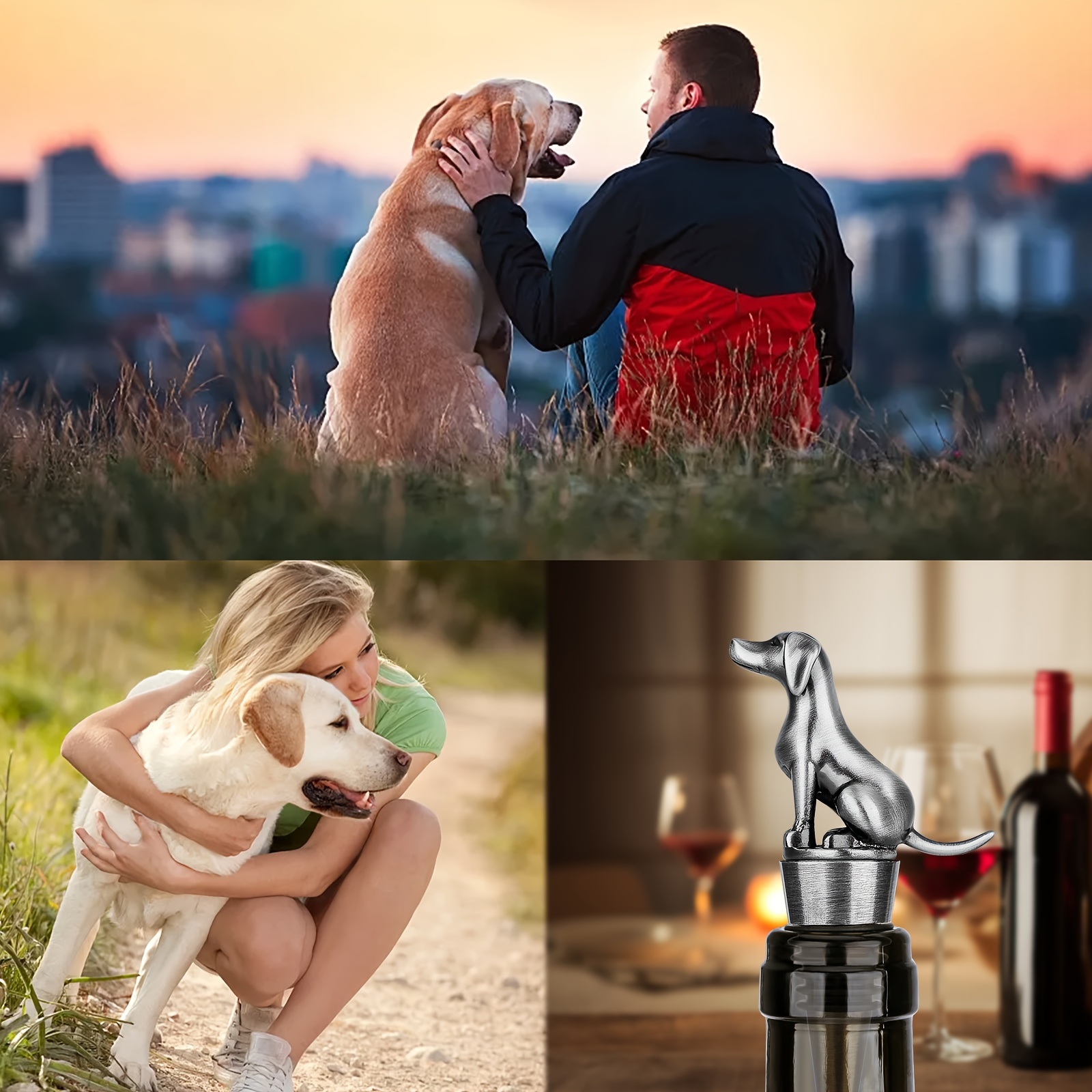 Metal Labrador Retriever Wine Stopper for Men