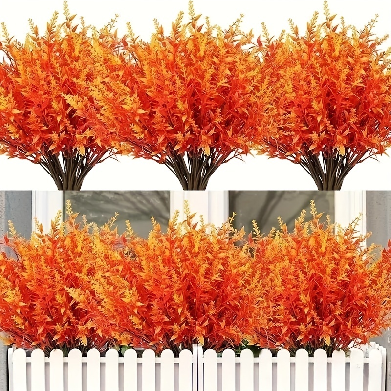 1pc Artificial Hanging Greenery With Orange Leaves For Countryside Style  Home Living Room Decor, Outdoor Yard Decoration