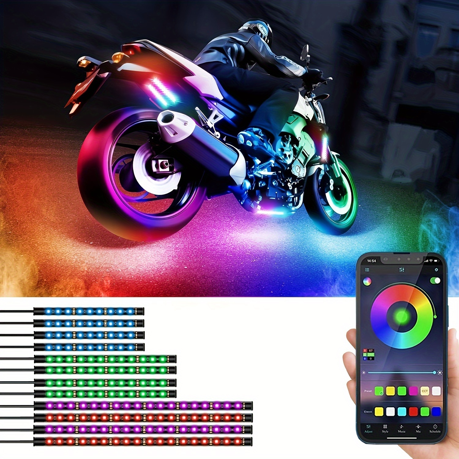 LED Motorcycle Accent Light Kits | XKchrome Smartphone App