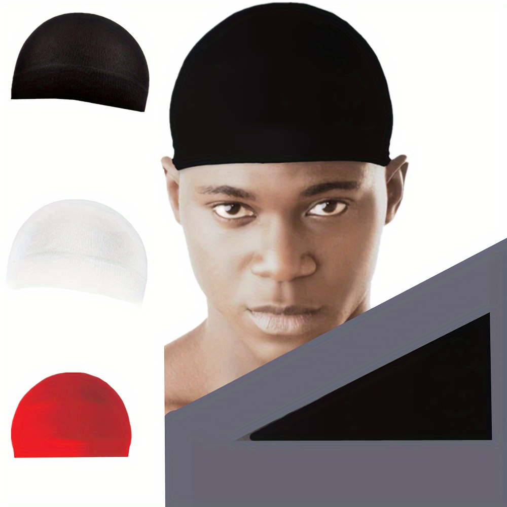 6 Pcs Durag Wave Cap for Men Stringless Durag Compressing Cap