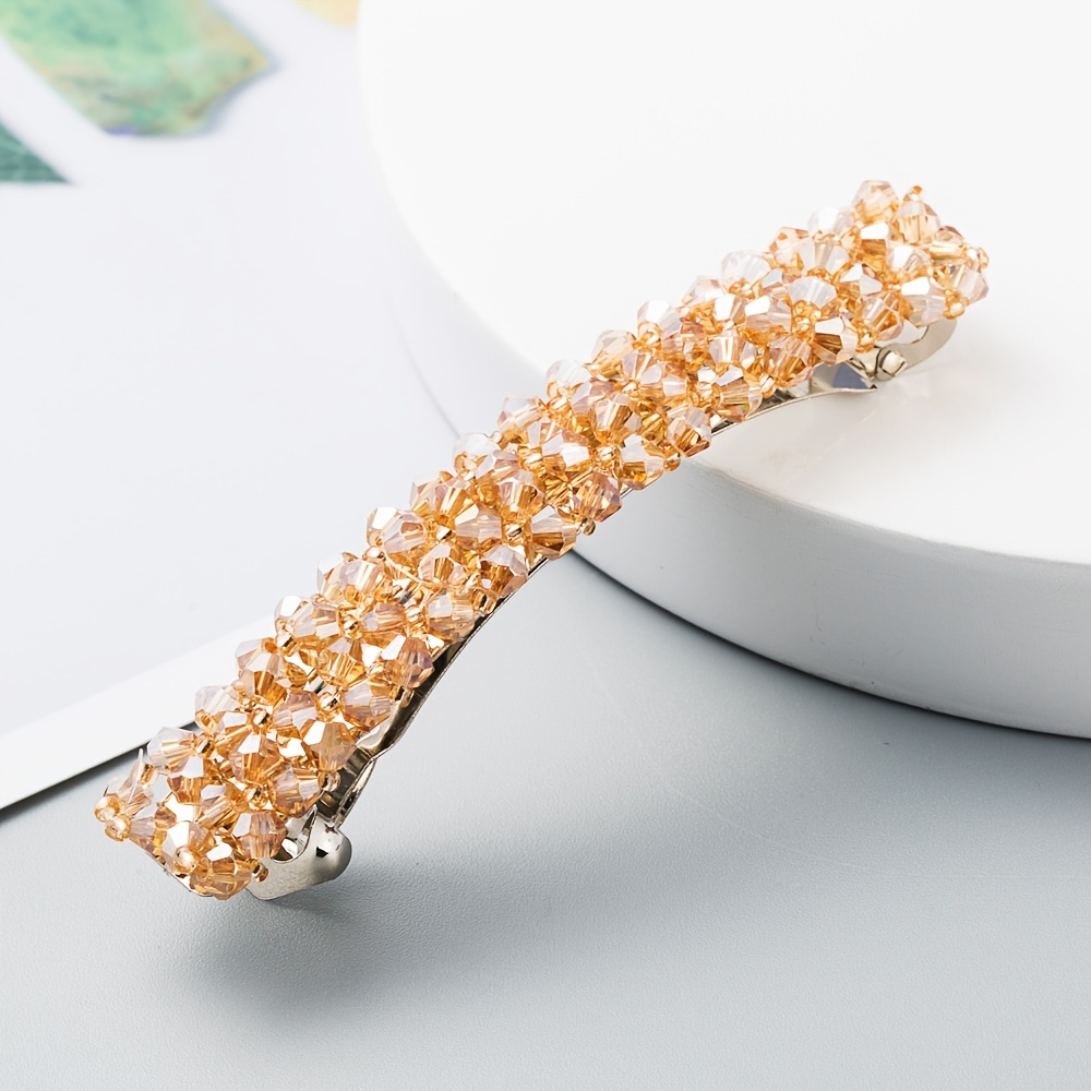Crystal Solid Hairclip Bridal Wedding Hairpin Barrette
