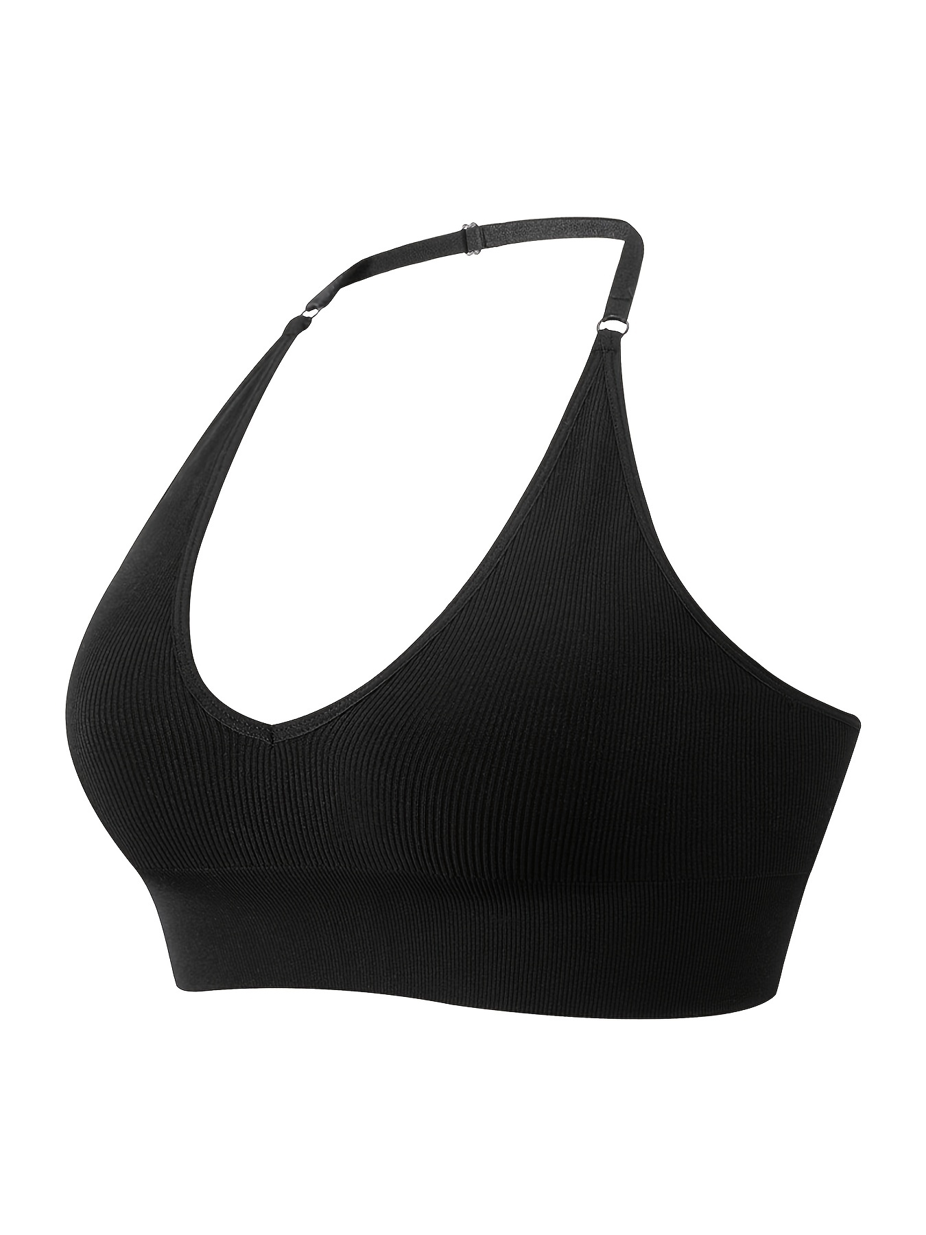 Solid Ribbed Wireless Bras Comfy Breathable Stretch - Temu