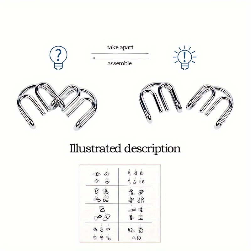 16pcs Metal Puzzle Game Set for Outdoor Activities