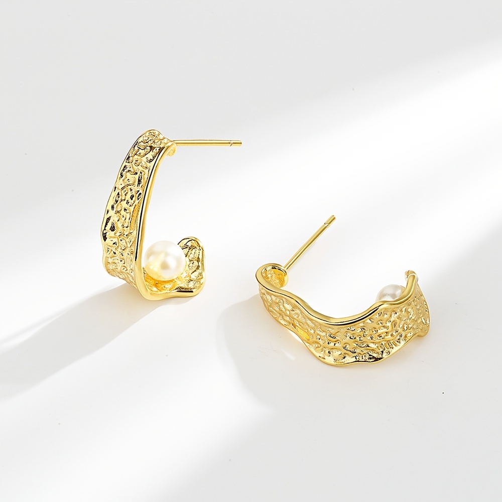 Orecchini A Goccia Intrecciati Placcati Oro 18 Carati - Diametro 3,5 Cm