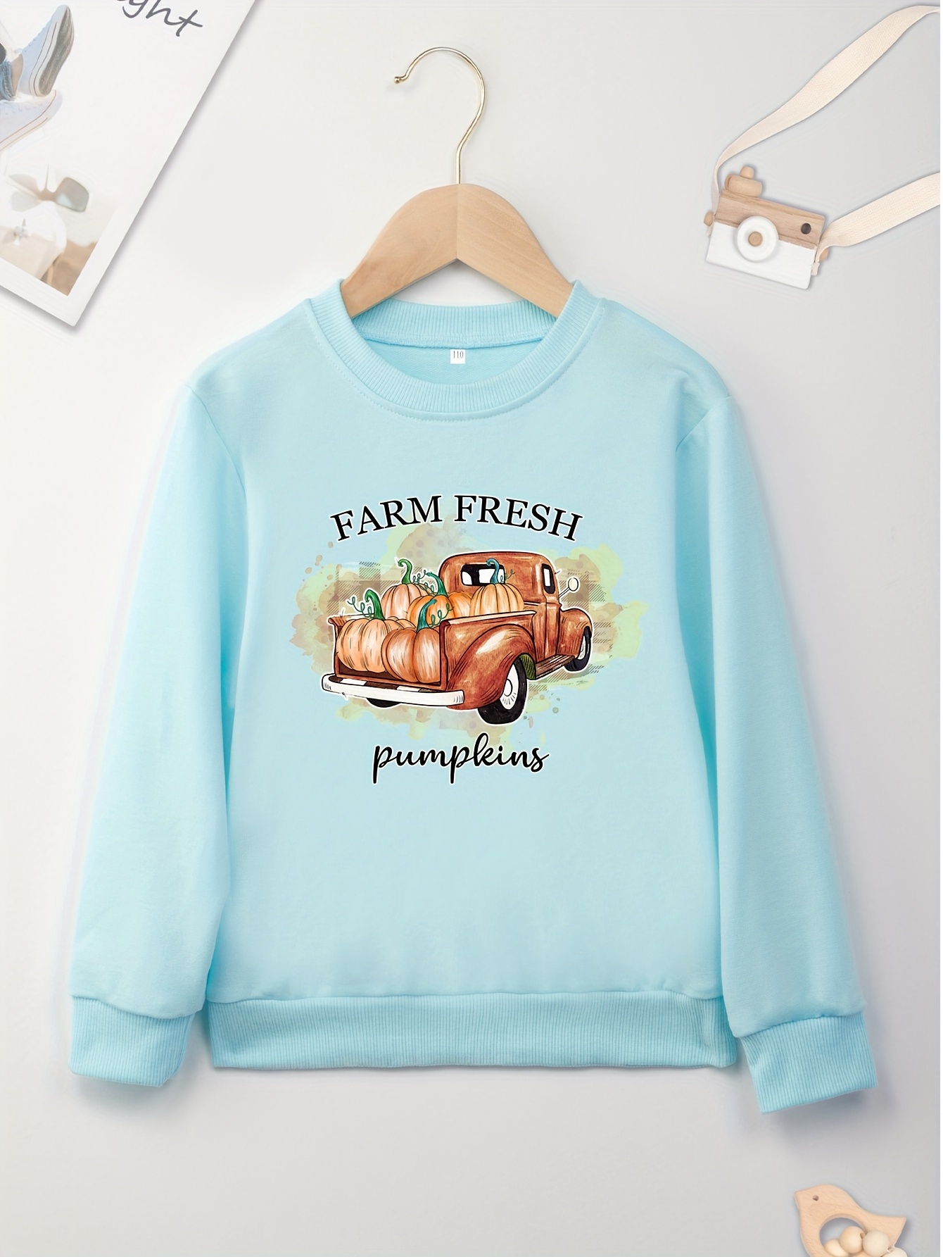 Cartoon Farm Fresh Pumpkins Print Sweatshirt For Boys - Cool