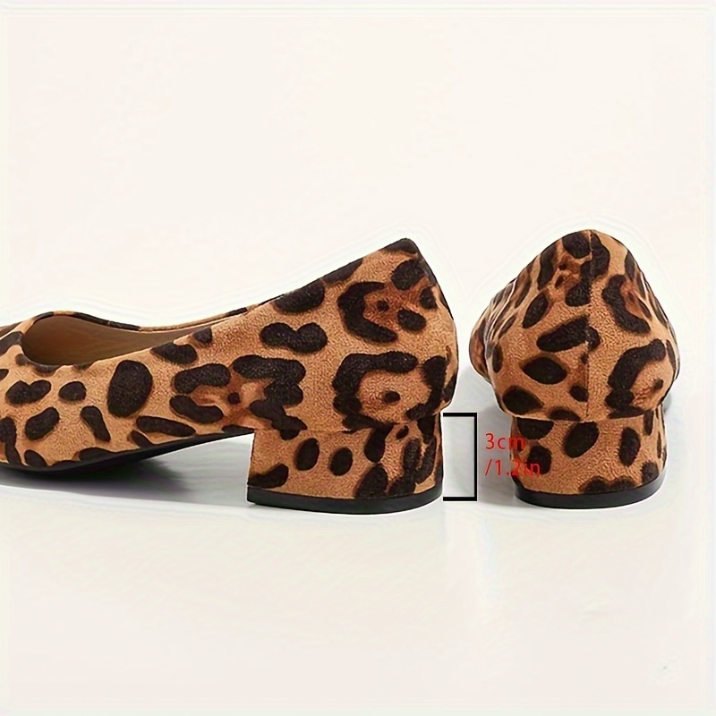 Leopard print low block 2024 heels