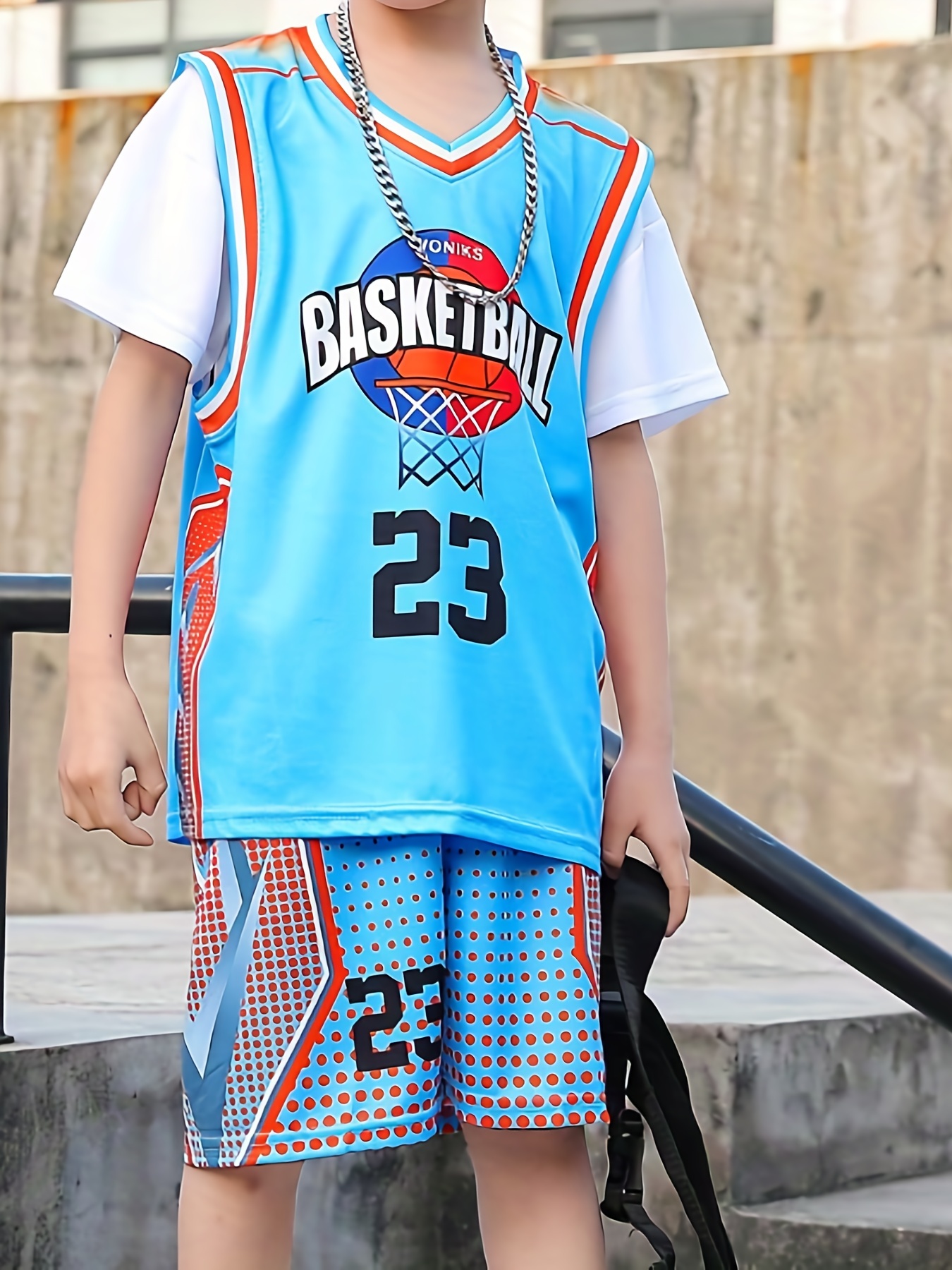 Boys Summer Quick-dry Basketball Jersey Sports Short Sleeve Suits