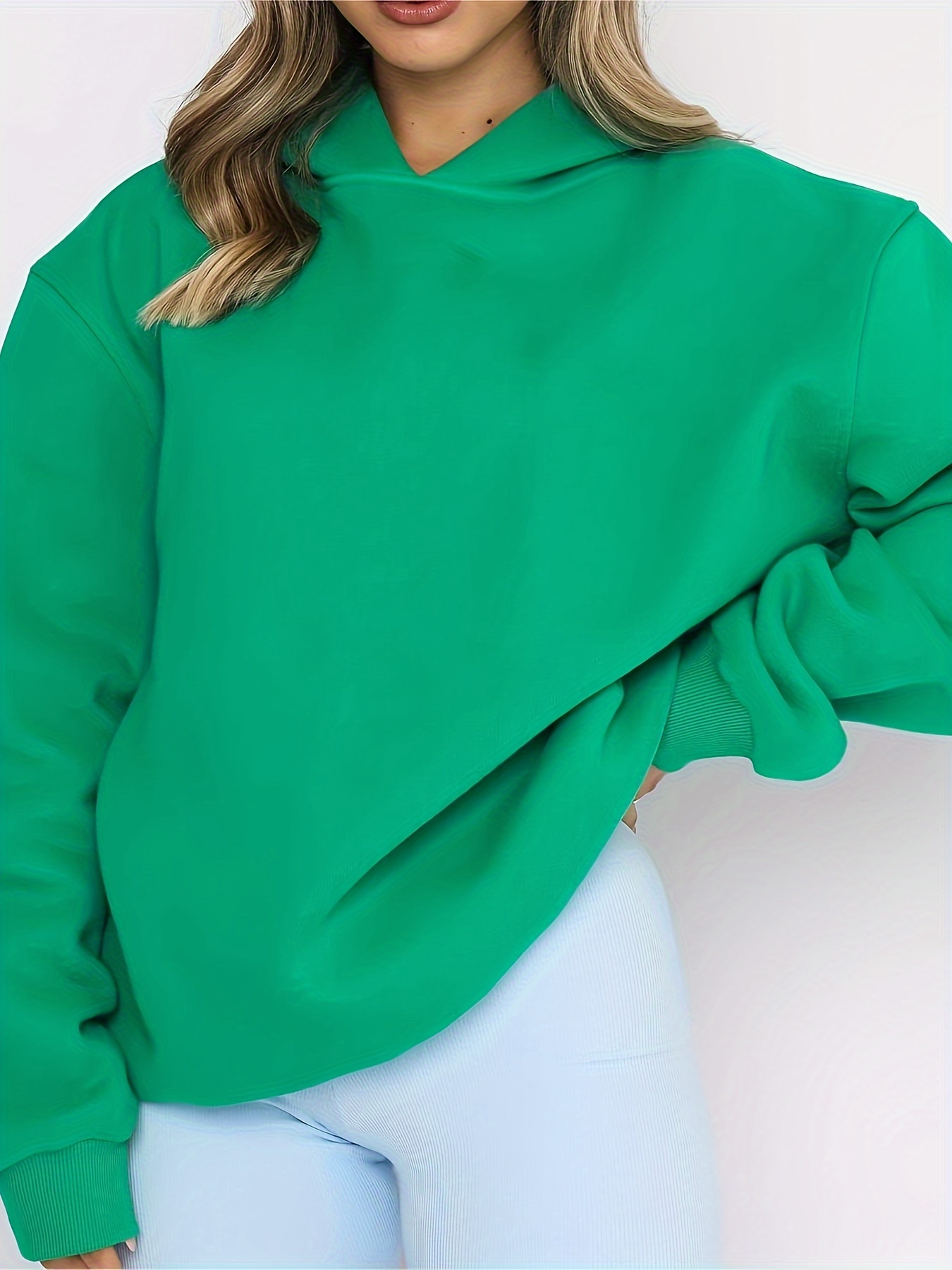 Autumn Womens Casual Green Hoodie Women Loose Fit V Neck Sweatshirt With  Button Down, Long Sleeves, Solid Color, And Button Fit MXMA From Mapodoufu,  $20.91
