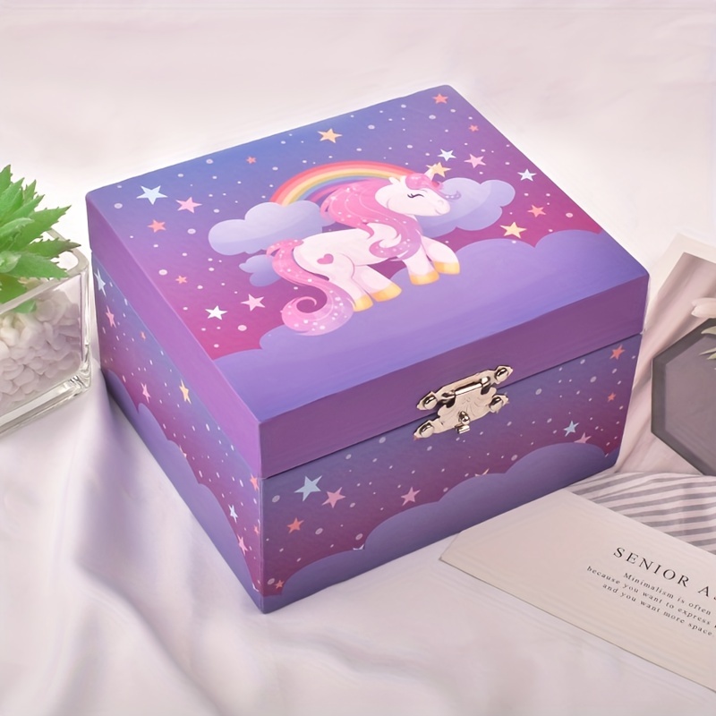 Girls Music Jewelry Box With Rotating Unicorn Jewelry - Temu